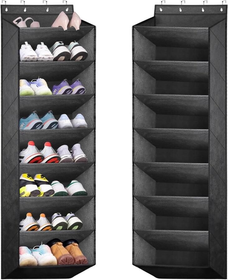 Hangend schoenenrek voor de deur met 8 vakken Ruimtebesparende schoenenoplossing voor 24 paar schoenen