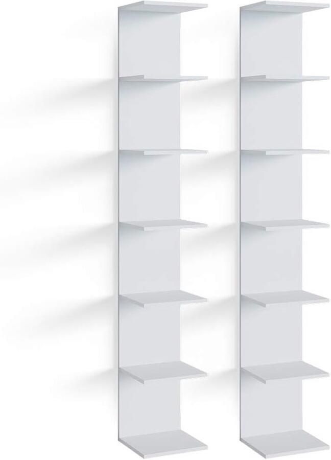 Hangend Wandrek Wit Set van 2 28 x 190 cm Stijlvol en Functioneel