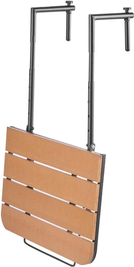 Hangende Balkontafel 63 5 x 61 cm inklapbare bartafel 4-traps verstelbaar voor leuningen van 2 5 cm tot 21 cm serveertafel voor terras en vlonder