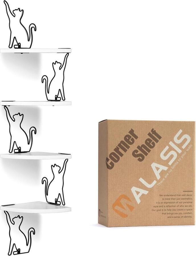 Hangende Hoekplank Wit Modern Houten Wandrek voor Keuken en Badkamer corner shelf wall