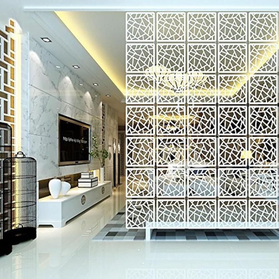 Y-Step Hangende roomdivider paneelscherm voor thuis hotel kantoor bar decoratie (patroon A)