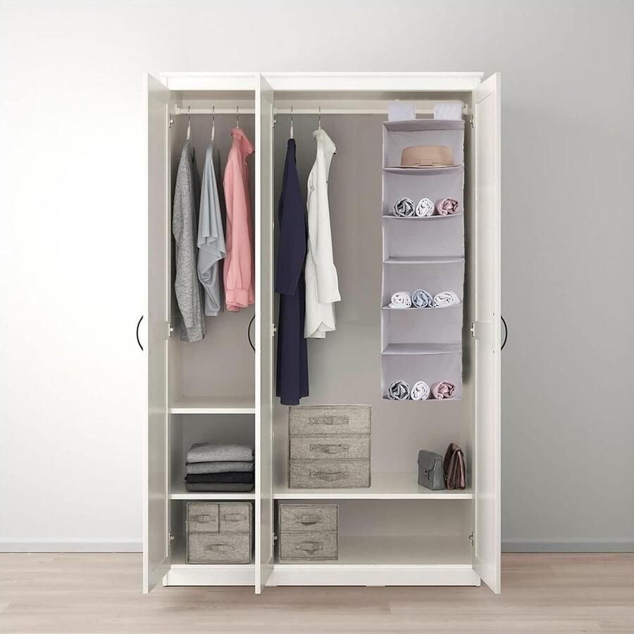 Hangende kast organizer opbergrek voor schoenen en lingerie 1 stuk grijs 30 x 30 x 110 cm