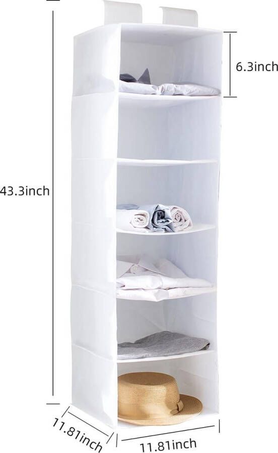 Hangende kast organizer Oxford kast organizer kledingkast hangend rek 6 opbergvakken voor schoenen en lingerie slaapkamer (zwart 30 x 30 x 110 cm)