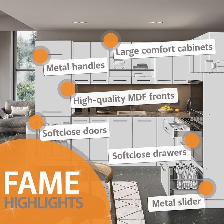 Moderne Keukenkast met Softclose en Metalen Lades voor Inbouwkeuken