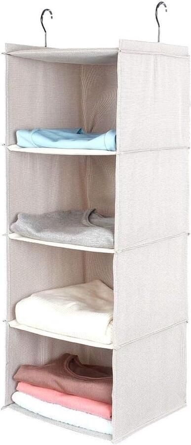 Hangende Kledingkast Organizer met 4 Planken voor Kleding en Schoenen