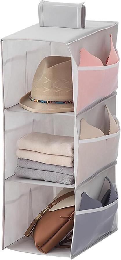 Hangende Kledingkast Ruimtebesparend en Opvouwbaar 1 stuk Grijs