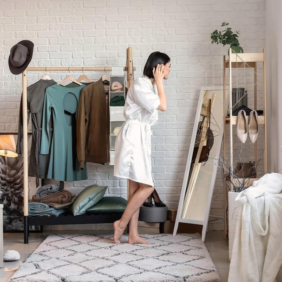 Hangende organizer 6 vakken ideaal voor kledingkast 1 stuk antraciet stof 82 x 14 5 x 30 cm