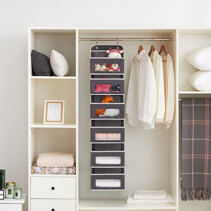 Hangende Organizer deurorganizer geschikt voor slaapkamer en kinderkamer 1 stuk grijs