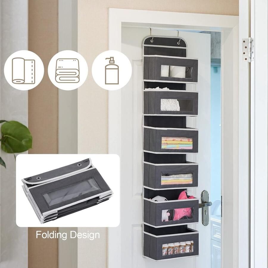 Hangende Organizer deurorganizer hangend 6 vakken grijs