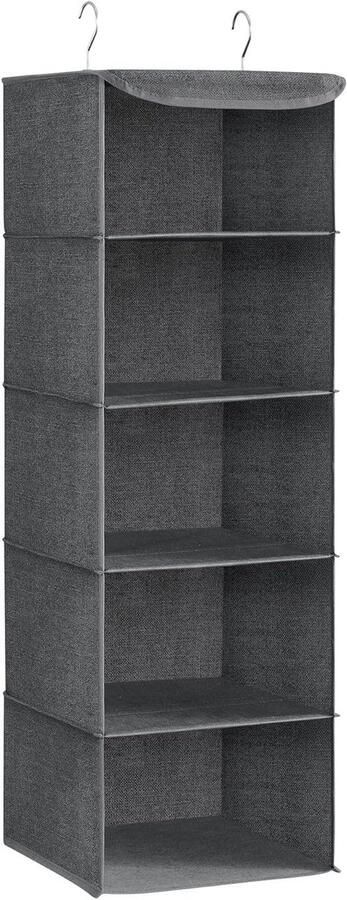 Hangende organizer kastorganizer opvouwbaar en ruimtebesparend met metalen haken en bamboe inzetstukken