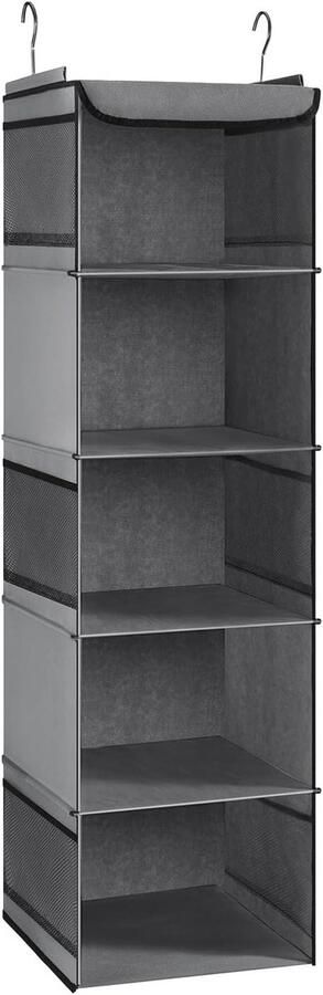 Hangende Organizer met 5 Vakken en 6 Zijvakken voor Kleding Grijs