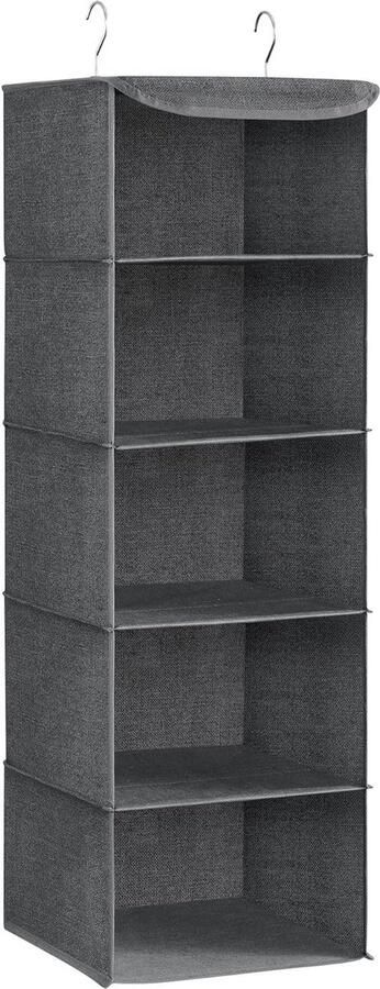 Hangende organizer ruimtebesparend 1 stuk grijs linnenachtige textuur