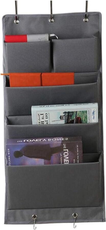 Hangende organizer voor deur opvouwbaar praktische opslagoplossing 1 stuk grijs Oxford-doek