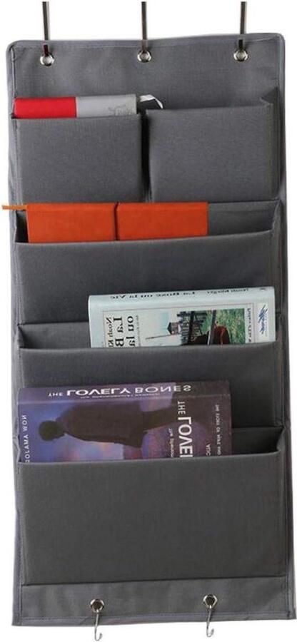 Hangende organizer voor deur opvouwbaar praktische opslagoplossing 1 stuk grijs Oxford-doek