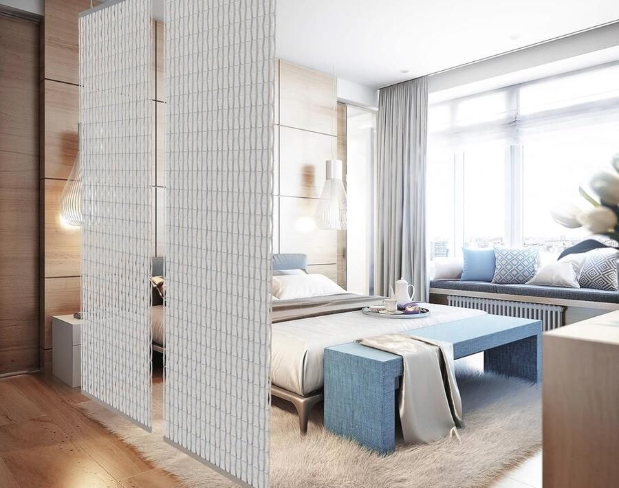 Hangende scheidingswand Lichtdoorlatende ruimteverdeler voor een stijlvolle en gezellige sfeer 118 x 240 cm - Foto 2