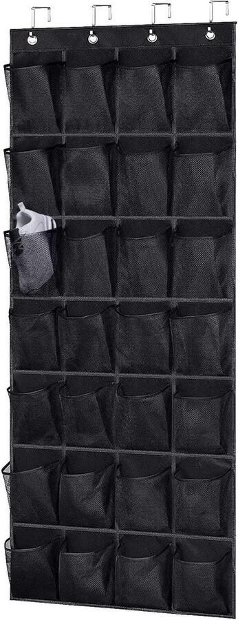 Hangende schoenenorganizer 28 gaaszakken grote capaciteit deur schoenenopslag metalen haken mannen