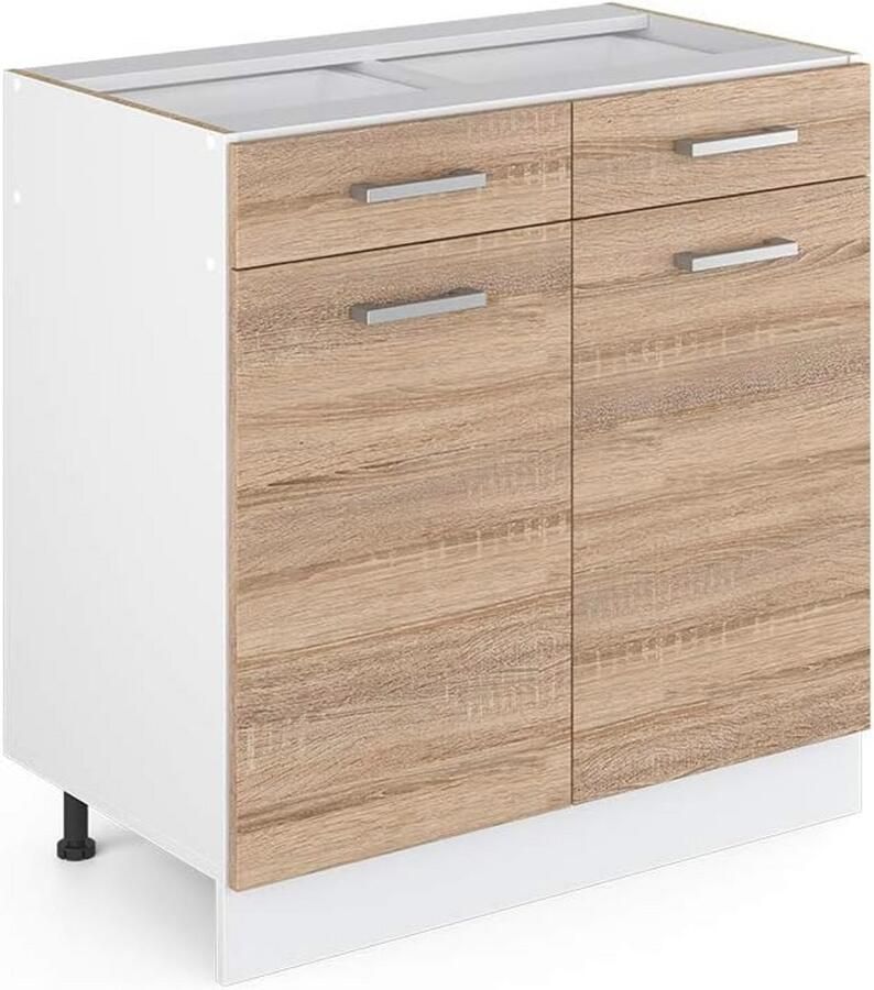 Hangkast en Onderkast Keukenblok in Antraciet en Wit Ruimtebesparend en Elegant