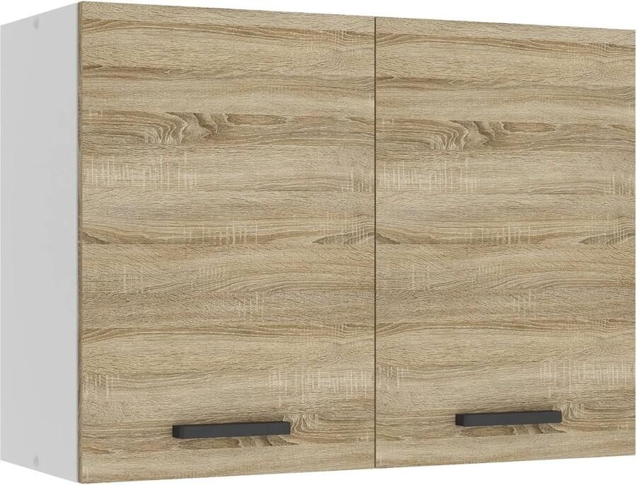 Hangkast Keuken 80 cm Bovenkast met 2 Deuren en Hoogglans Afwerking