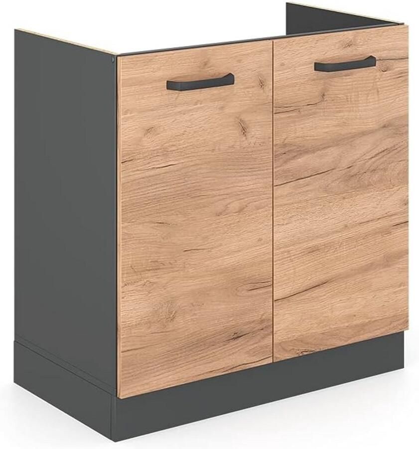 Hangkast Onderkast en Keukenblok Antraciet Hoogwaardige Keukenmodules voor Optimale Ruimte