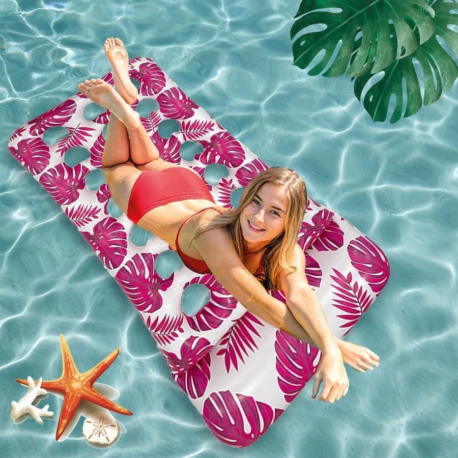 Waterhangmat voor zomerspelletjes Opblaasbare hangmat 2 stuks 4-in-1 opblaasbaar matras Drijvend bed voor kinderen en volwassenen Zwembad en strandfeest Waterhangmat