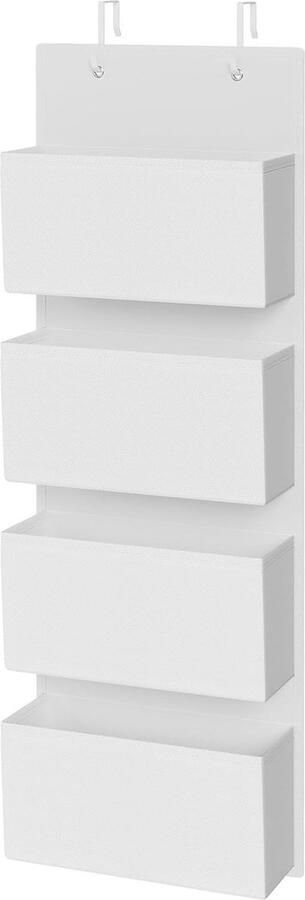 Hangorganizer met 4 vaken Kledingkastorganisatie 1 stuk Wolkenwit Stof 12 x 33 5 x 100 cm