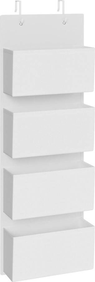 Hangorganizer met 4 vakken kledingkastorganizer hangrek stof slaapkamer en woonkamer 12 x 33 5 x 100 cm wolkenwit