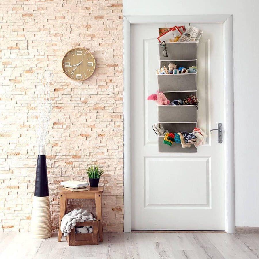 Hangorganizer met 4 vakken multifunctionele hanger voor handdoeken speelgoed