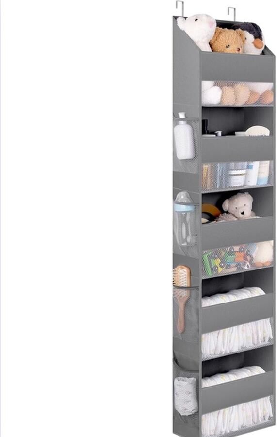 Hangorganizer voor deur met 5 vakken verpakking met 1 achter de deur hangende opbergorganizer grijs deurrek om op te hangen deurorganizer hangorganizer voor slaapkamer deurrek