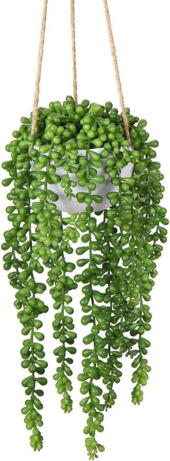 Hangplant Frosted kunstplant voor binnen en buiten decoratie hoogte 35 5 cm in hanglampen
