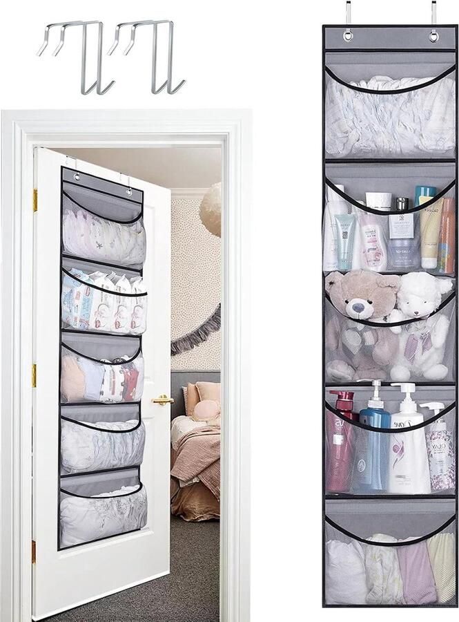 Hangrek Deurorganizer 2 stuks 5 netvakken multifunctioneel