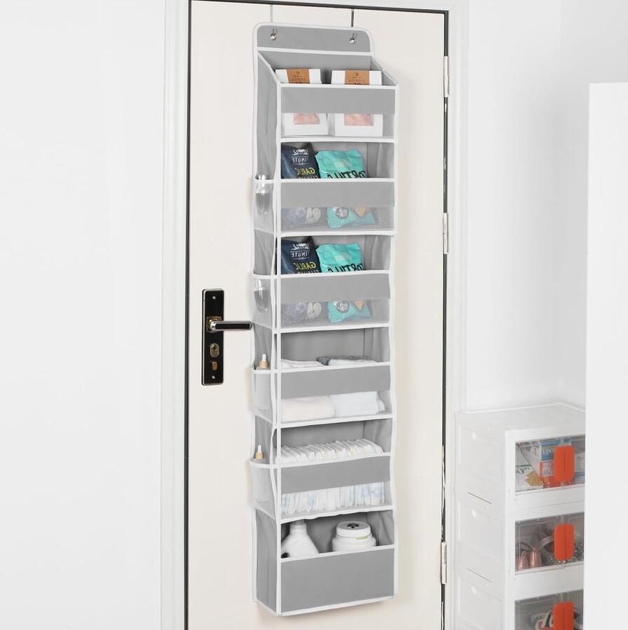 Hangrek Deurorganizer Handig voor Badkamer en Kinderkamer 14 Vakken Multikleur Stof