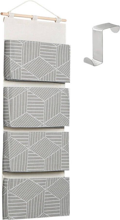 Hangrek hangende organizer met 4 vakken organizer voor het opbergen van kast deur hangende organizer camping hangopslag voor thuis kantoor slaapzaal