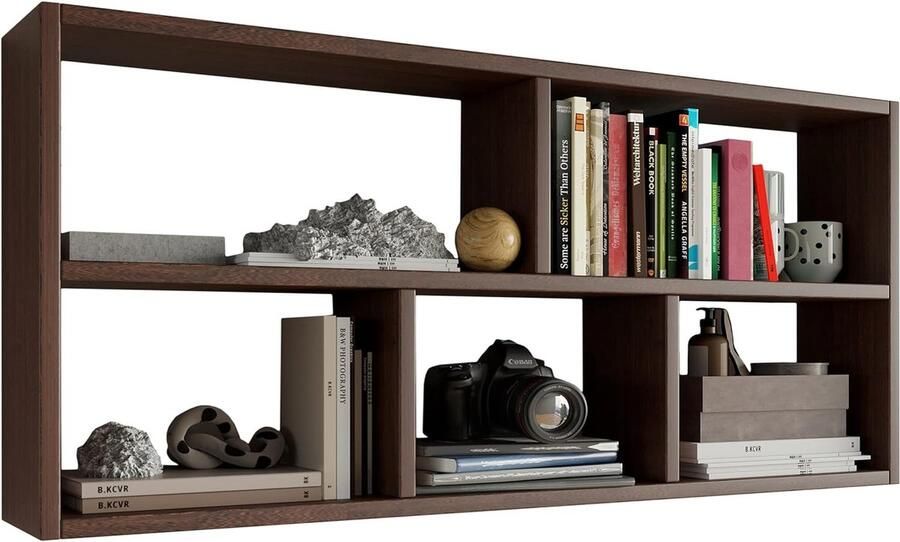 Hangrek in moderne look 113 6 x 50 x 25 cm (b x h x d) wandrek in verschillende uitvoeringen voor werk- woon- slaap- of tienerkamer (wengé)