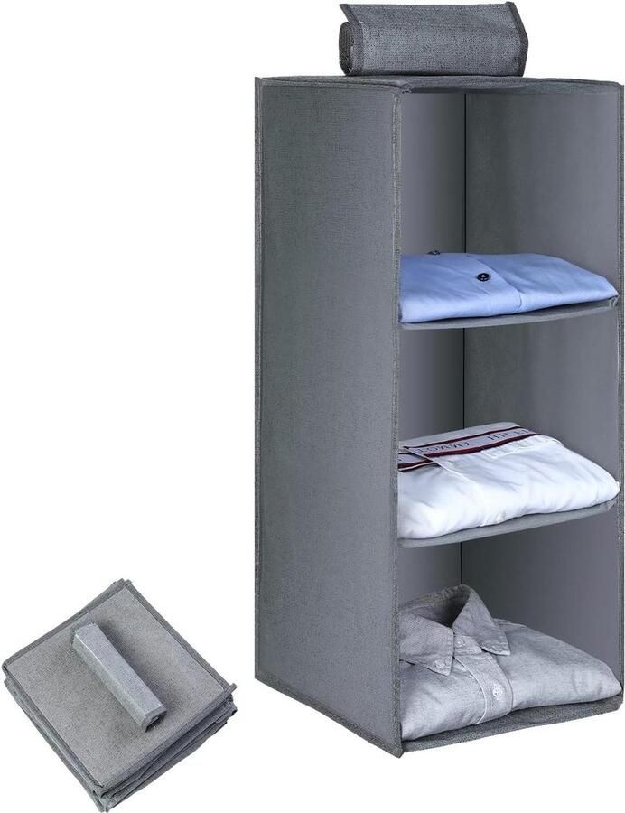 Uitbreidbare Kledingkast Organizer Rek Verstelbare Planken voor Organisatie en Opslag Geen Boor Locker Opbergrek Badkamer en Kledingkast Organisator 16.5 inch Breed (30-40 cm 118-157 inch) Kledingkast - Foto 11