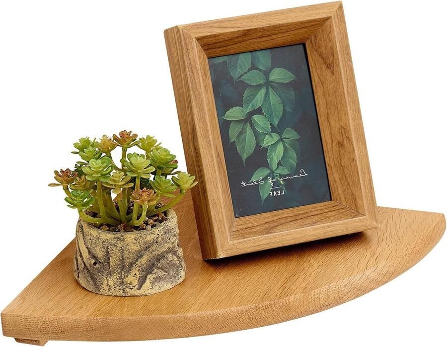 Drijvende Hoek Wandplank van Massief Eiken Hout Wandmontage voor Badkamer Keuken OAKERLAND Slaapkamer Woonkamer 25 cm bathroom shelf wood