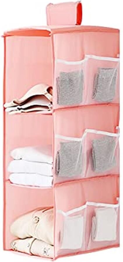 Hangrek met 3 Vakken voor Kleding en Schoenen Opvouwbare Organizer voor Kast
