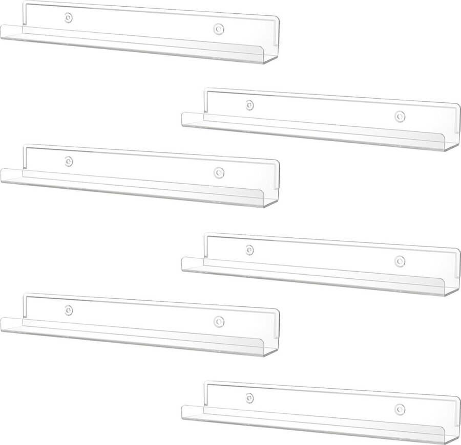 Hangrekken voor vinylplaten verpakking van 6 stuks 30 cm transparante acryl wandhouder kamerdecoratie voor boeken foto foto commode in de slaapkamer woonkamer badkamer