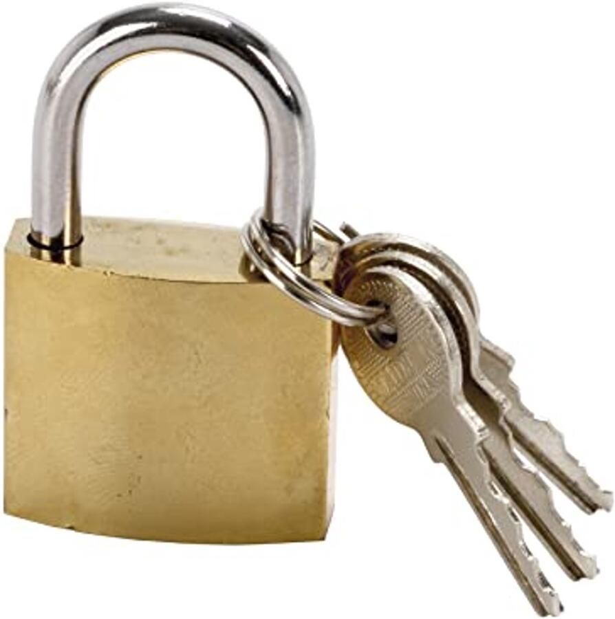 Hangslot met sleutel 30 mm Klein staal hangslot Geschikt voor bagage locker en kast