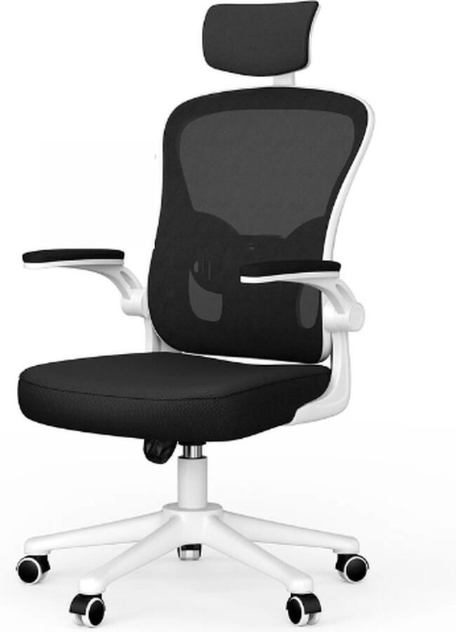 Hanimo Ergonomische Bureaustoel Bureau Stoel Kantoorstoel Bureaustoel Voor Volwassenen In Hoogte Verstelbaar Verstelbare Hoofdsteun S-vormige Rugleuning Zwart