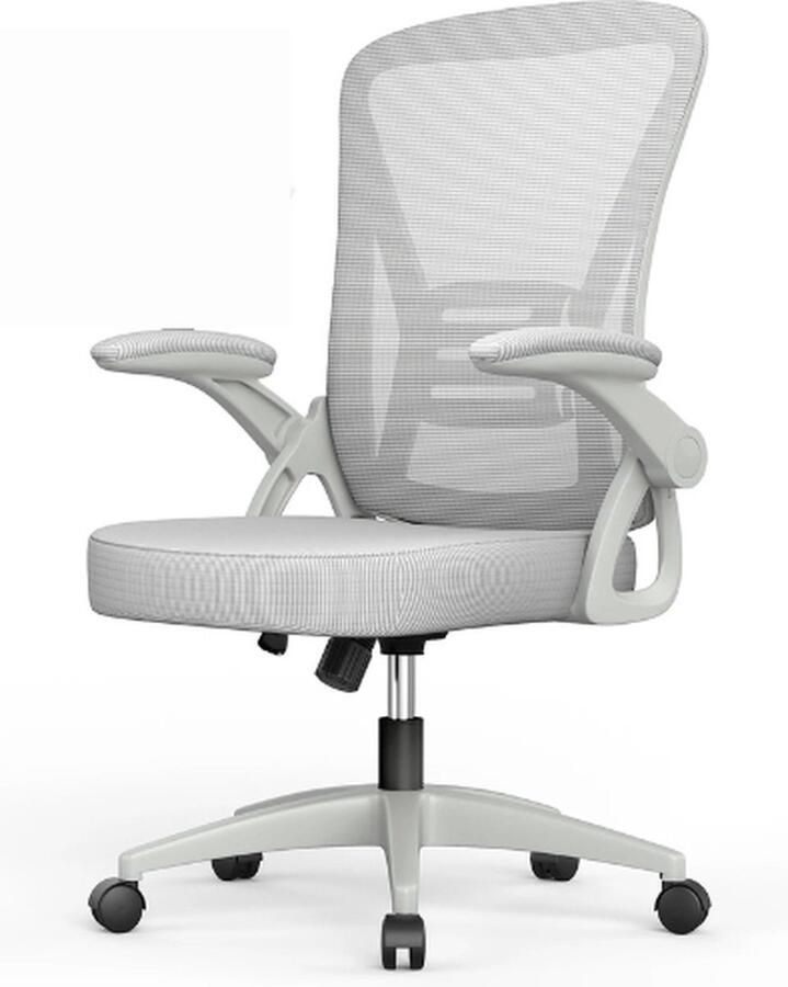 Hanimo Ergonomische Bureaustoel Bureau Stoel Kantoorstoel Bureaustoel Voor Volwassenen Met Verstelbare Lendensteunhoek Mesh Bekleding In Hoogte Verstelbaar Grijs