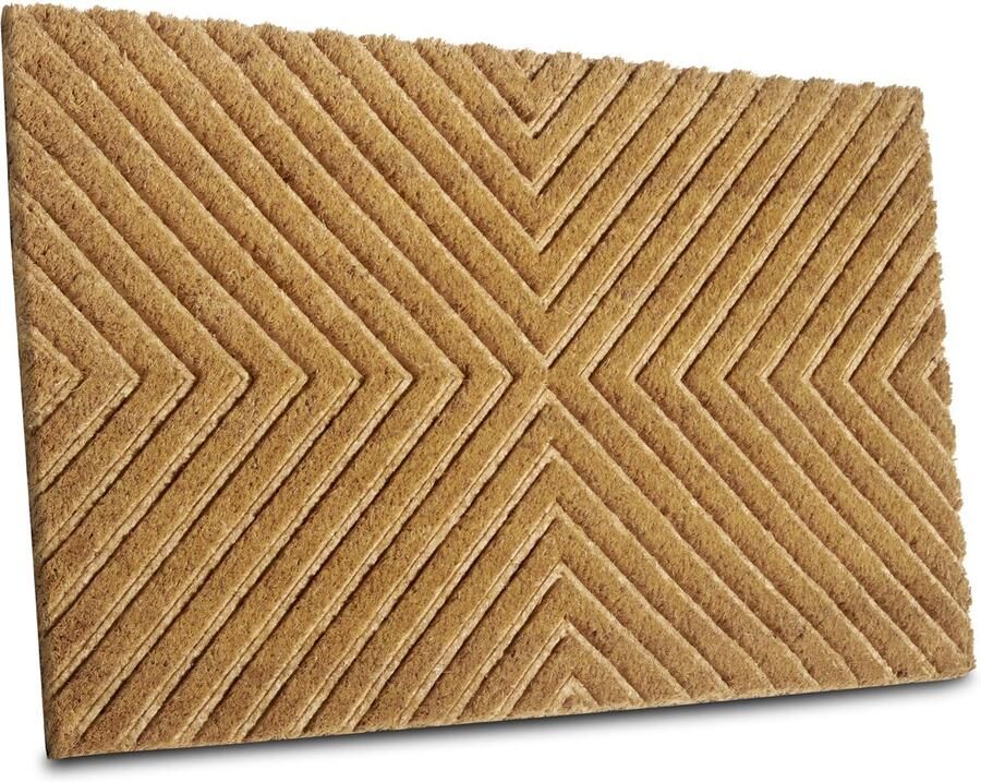 Hanse Home Indoor Coconut Deurmat Dirt Trapper Mat Natuurlijk Geometrisch Patroon Kokosmat Antislip Deurmat voor Hal Terras Entree 45x75cm