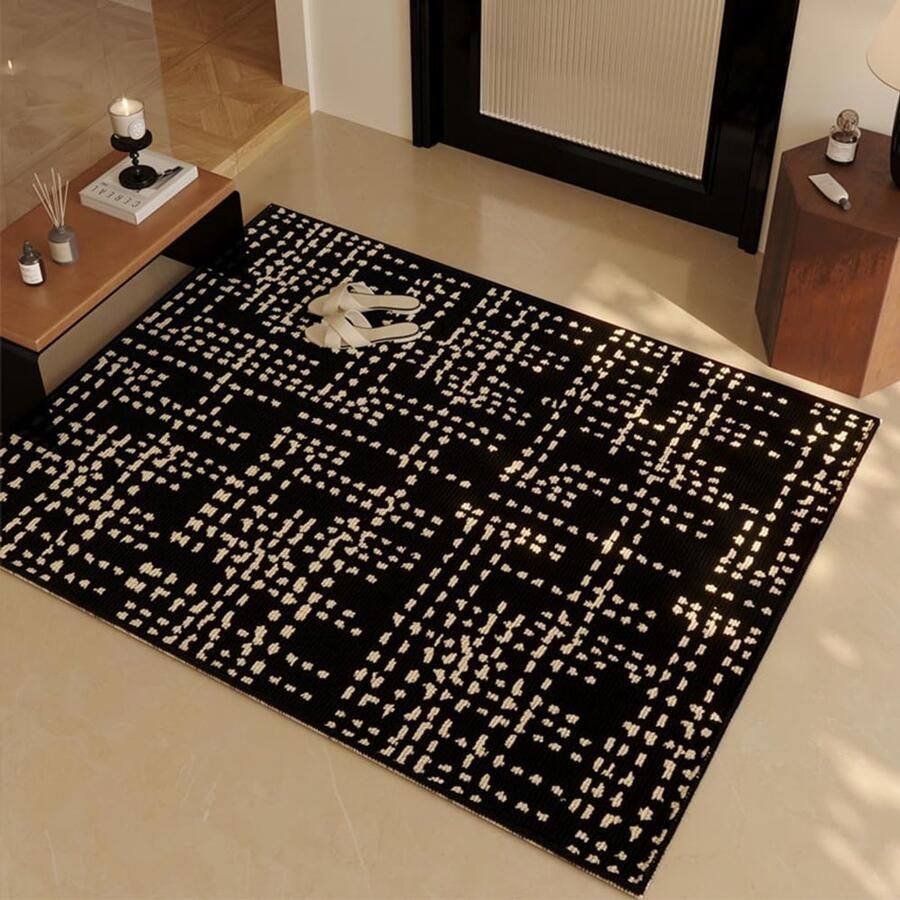 HAOLESHITE Binnendeurmat 50x80cm Wasbare Deurmat Waterdichte Deurmat Hondendeurmat Antislip Vuilvanger voor de Voordeur (Nieuw Zwart)