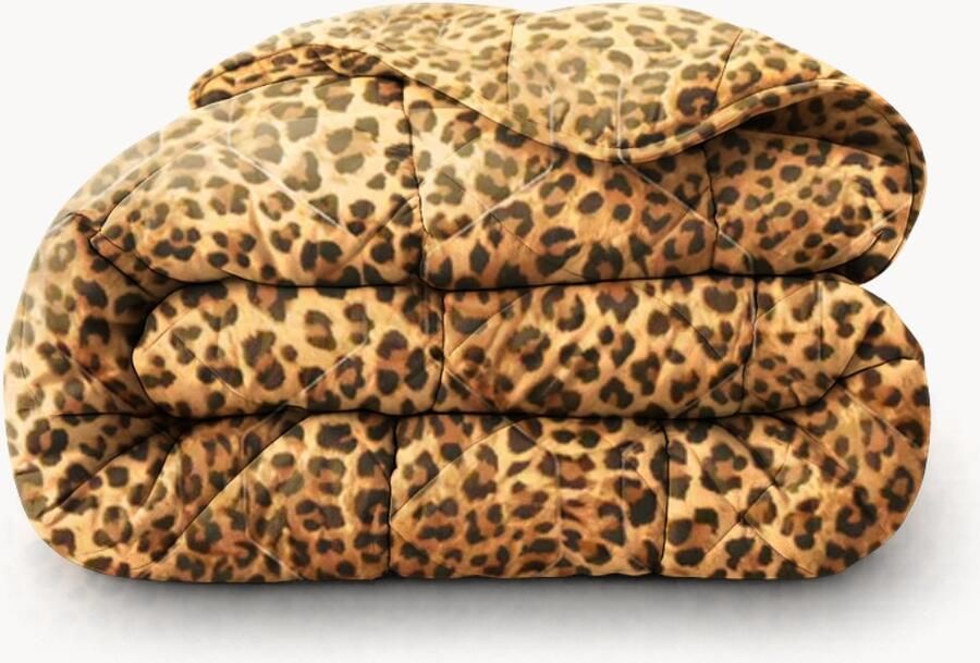 HappyBed All year dekbed enkel 160x200 Twijfelaar dekbed Wasbaar dekbed zonder overtrek Bedrukt dekbed zonder hoes Hoesloos Dekbed met Print Microvezel Panter