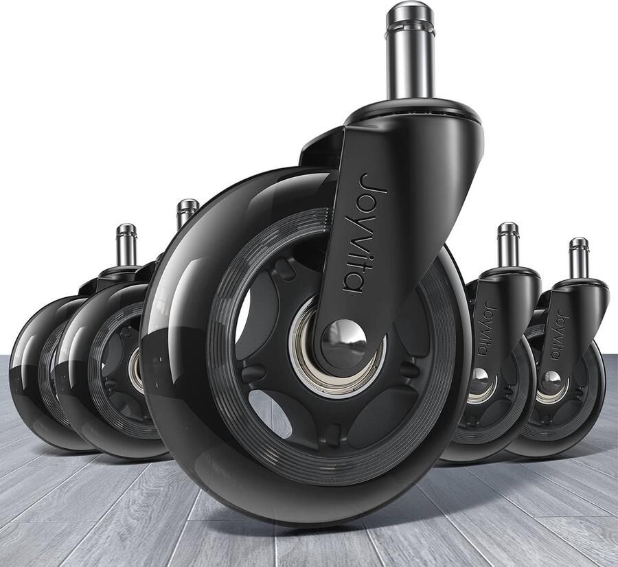 Harde Vloerwielen voor Bureaustoelen Set van 5 Superstille Rubber Wielen 11mm x 22mm