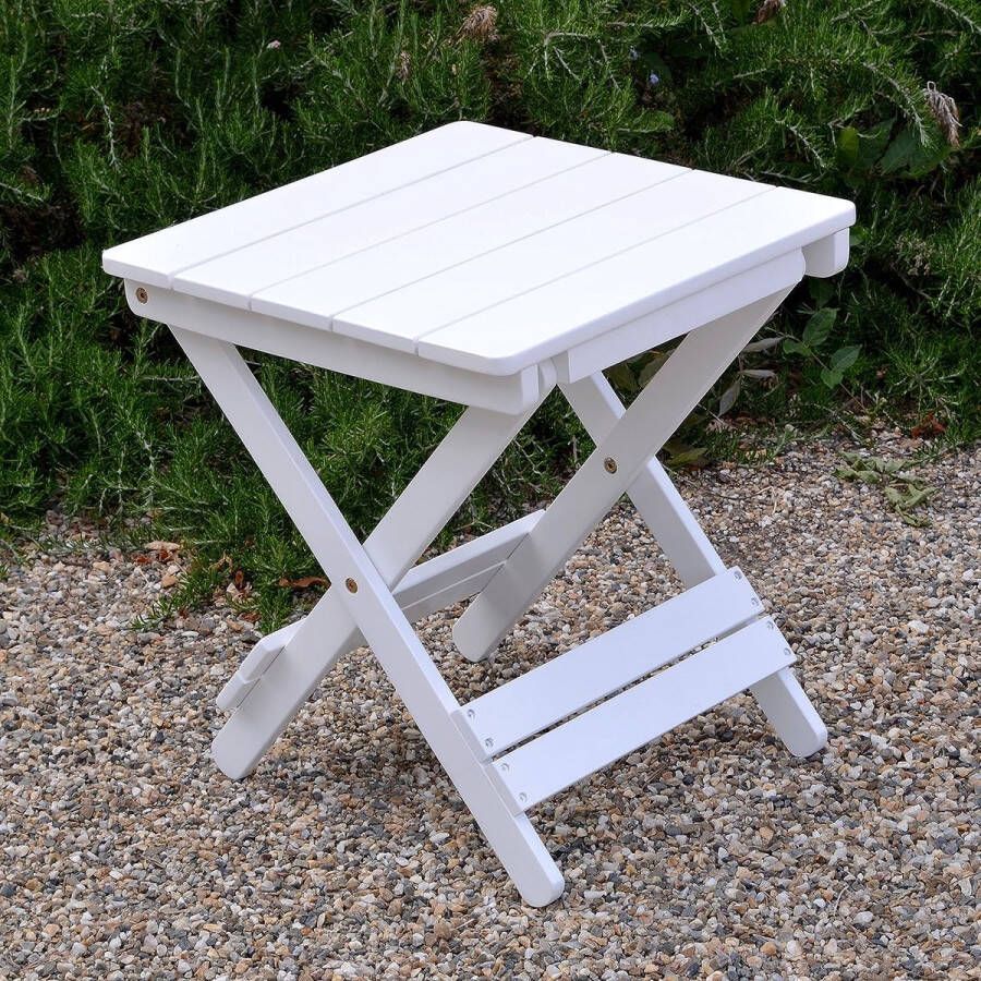 Hardhouten Adirondack klaptafel witte lakafwerking