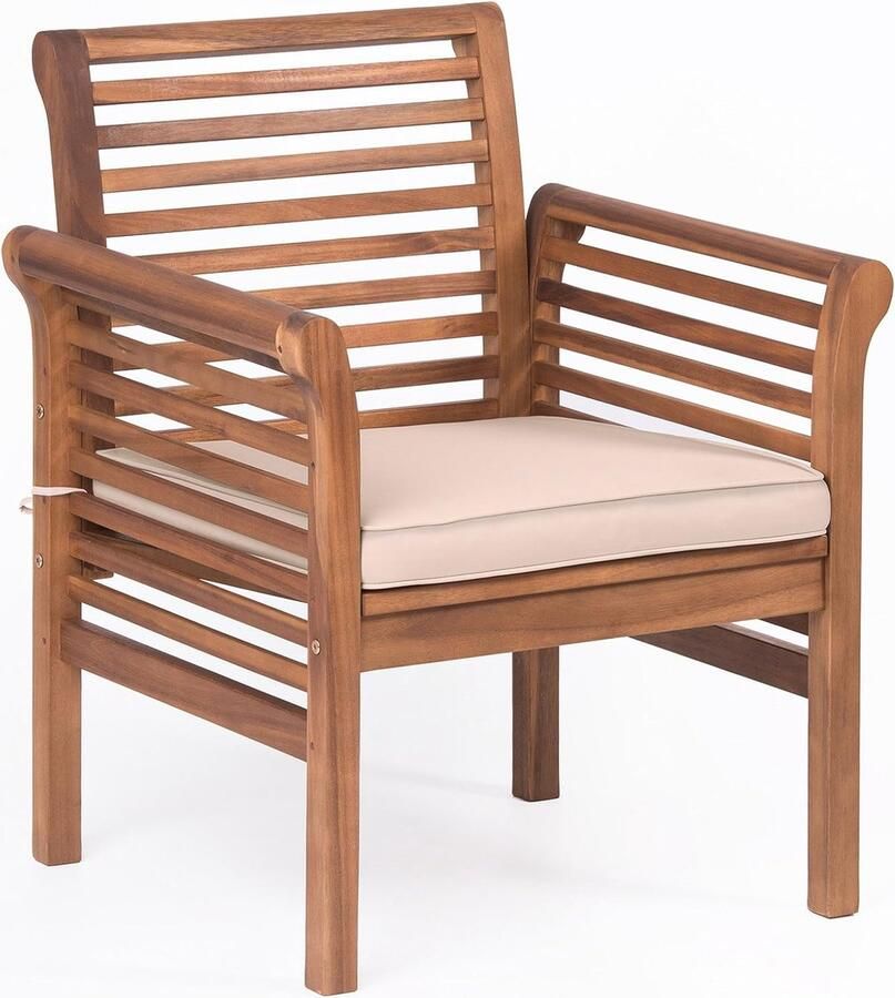 Hardhouten Stoel met Kussen Super Kwaliteit Tuinmeubelen Buitenmeubelen