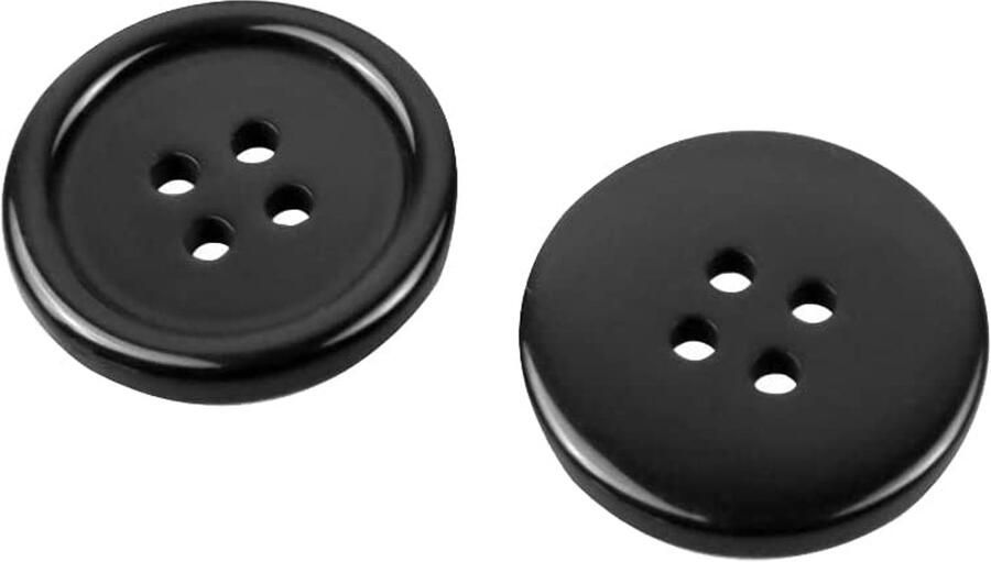Hars knoppen Zwart Ronde knop 25 mm 20 stuks