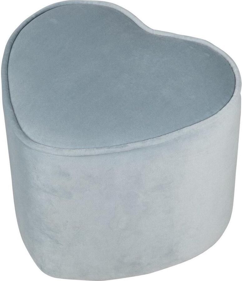 Hartvormige Kinderpoef Lil Sofa Junior Fluwelen Zitpoef Kinderfauteuil Kinderzitmeubel Poef voor Kinderen 24 cm Hoog Blauw Zacht en Lichtgewicht