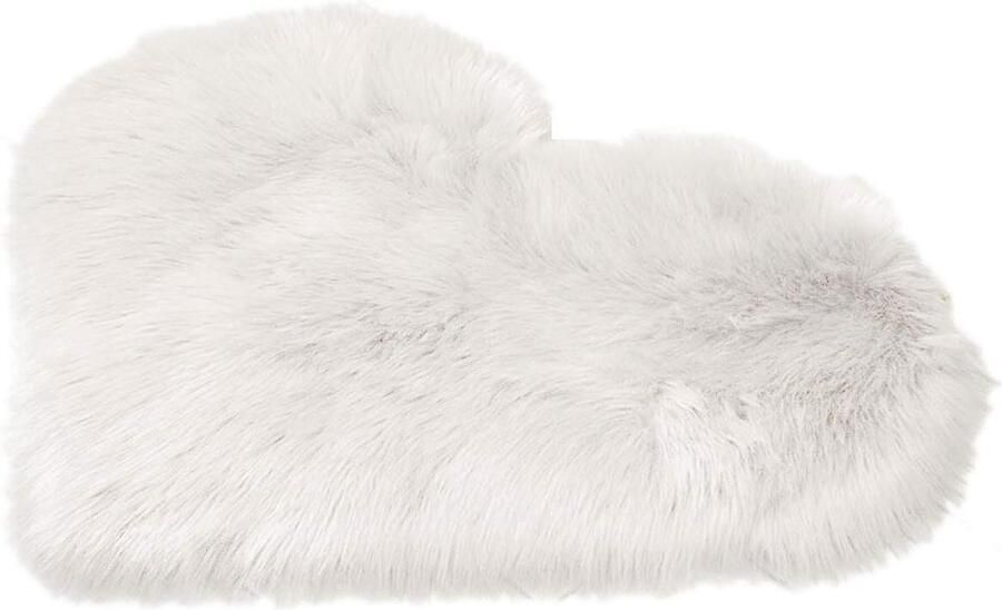 Hartvormige Pluizige Tapijt Vloermat Thuis Slaapkamer Faux Bont Tapijt Wit