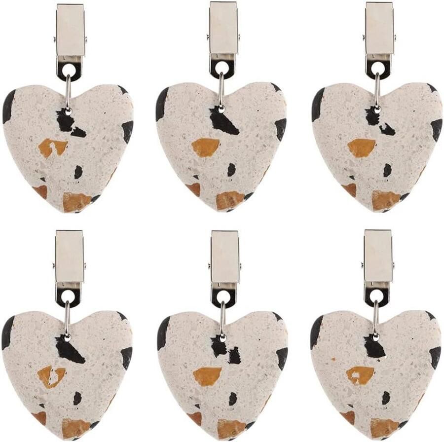 Hartvormige tafelkleedgewichten 6 stuks voor tuin en huis